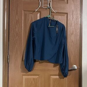 Zanzea Navy Blouse with Long Sleeves